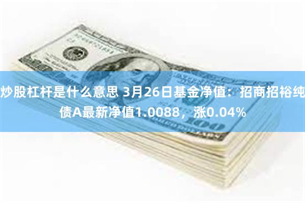 炒股杠杆是什么意思 3月26日基金净值：招商招裕纯债A最新净值1.0088，涨0.04%