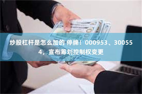 炒股杠杆是怎么加的 停牌！000953、300554，宣布筹