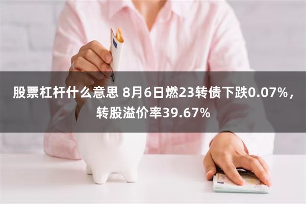 股票杠杆什么意思 8月6日燃23转债下跌0.07%，转股溢价