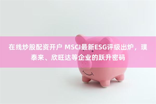 在线炒股配资开户 MSCI最新ESG评级出炉，璞泰来、欣旺达