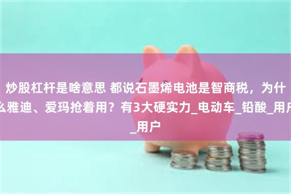 炒股杠杆是啥意思 都说石墨烯电池是智商税，为什么雅迪、爱玛抢